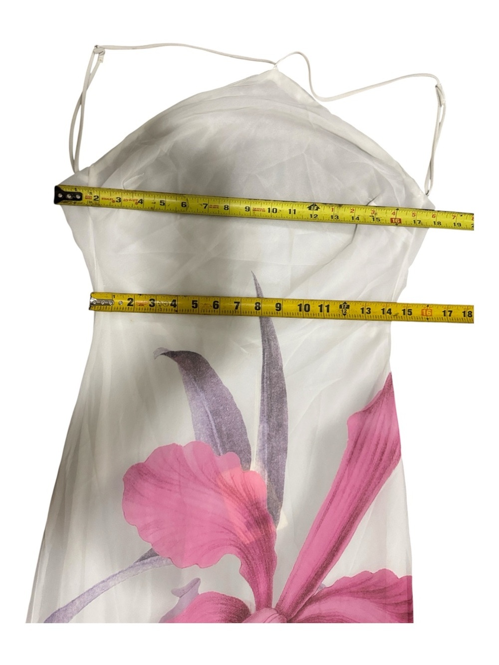 Peppermayo White Maxi Dress with Pink & Purple Floral Size 8. A1 - Picture 11 of 15